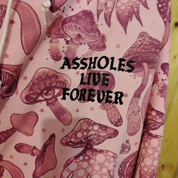 Men's Pink XXL Psychedelic Camo Assholes Live Forever Hoodie Pants Listed Too! - Picture 2 of 5